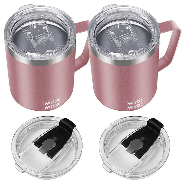 WETOWETO 14 oz Coffee Mug, Vacuum Insulated Camping Mug with Lid, Double Wall Stainless Steel Travel Tumbler Cup, Thermal Coffee Mug, Powder Coated Navy Blue