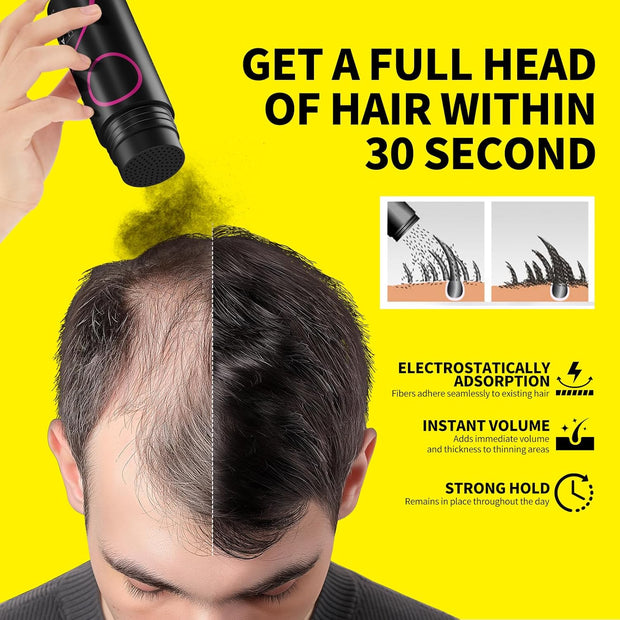 SEVICH Hair Fibers for Thinning Hair, Hair Building Fibers Instantly Thicker & Fuller Look,Hair Powder for Men & Women 25g Dark Brown