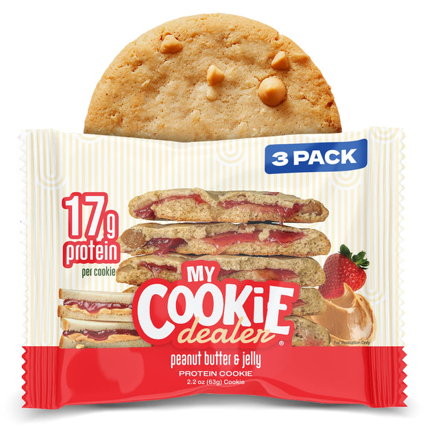 My Cookie Dealer Protein Cookies, Variety Pack (5-Pack, 2.2oz Each) - 15-17g of Protein per Cookie - Individually Wrapped Travel Snacks