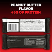 MUSASHI High Protein Bar, 45g Protein, 2g Total Sugars, Peanut Butter & Milk Chocolate Coated, Post Workout and Protein Snack On The Go, 12 Pack of 3.2oz (90g) Bars