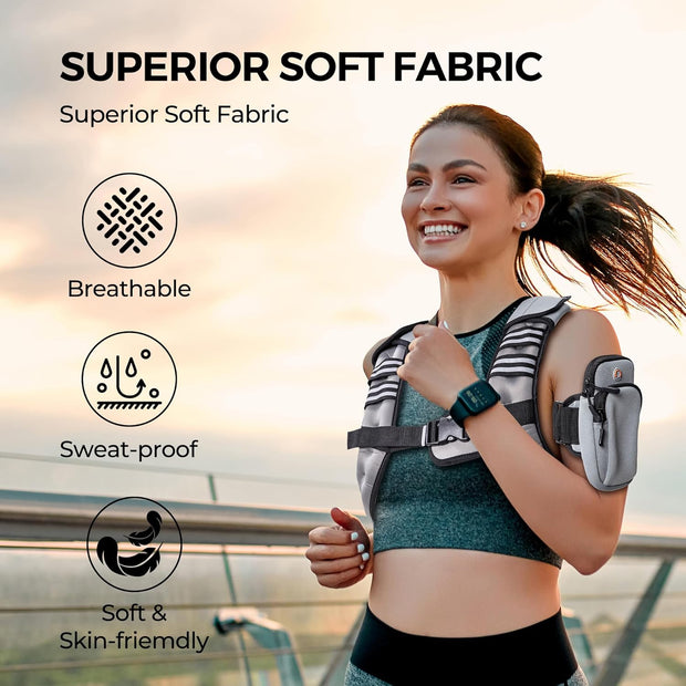 PACEARTH Weighted Vest,4lb/6lb/10lb/12lb/16lb/20lb/25lb/30lb Weight Vest with Reflective Stripe, Body Weight Vests Adjustable for Men, Women Workout, Strength Training, Running, Walking, Jogging