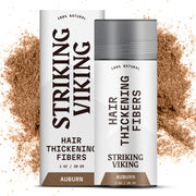 Striking Viking Hair Building Fibers for Thinning Hair (Black) 28g – Natural – Long-Lasting Powder for Undetectable, Thicker Look for Men & Women - Hair Fibers