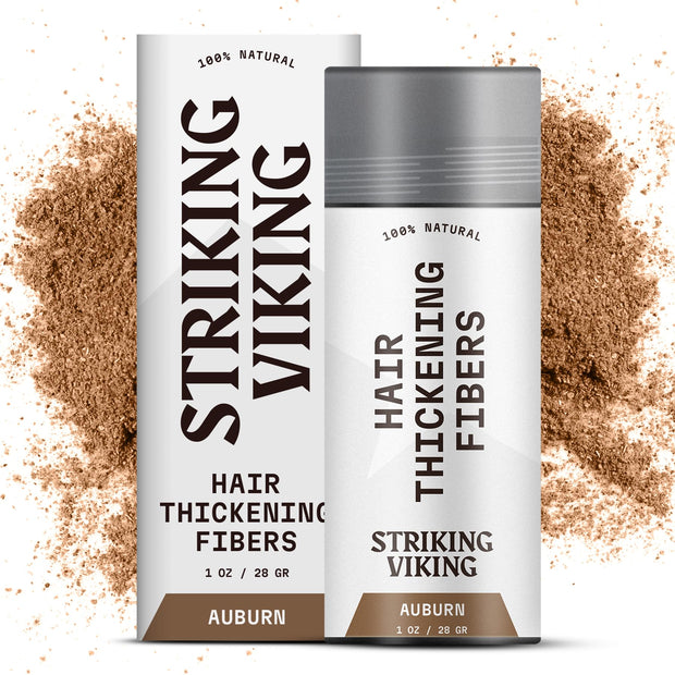 Striking Viking Hair Building Fibers for Thinning Hair (Black) 28g – Natural – Long-Lasting Powder for Undetectable, Thicker Look for Men & Women - Hair Fibers