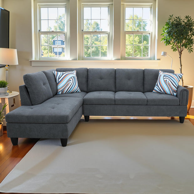 Sectional Couch 103.5" L Shaped Couch Comfy Futon Bed Upholstered Faux Leather 3 Pieces Living Room Furniture Sets with Ottoman and High Density Sponges for Living Room, White