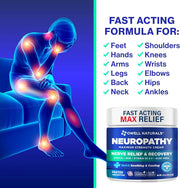 OWELL NATURALS Neuropathy Cream Extra Strength Nerve Relief Cream for Foot, Hands, Legs, Toes with Arnica, Vitamin B6, Aloe Vera, MSM - Made in USA