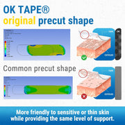 OK TAPE Synthetic Kinesiology Tape, 20 Strips Precut K Tape, Waterproof, Elastic Athletic Tape for Pain Relief & Muscle Support, Reflective Design, 2" x 10" -Beige