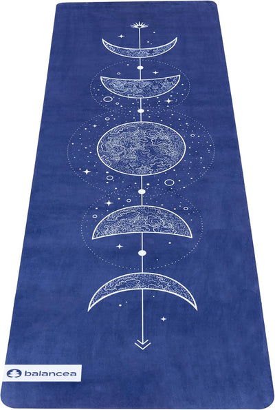 Yoga Mat 5mm Non Slip Suede & TPE - Eco-Friendly Fitness & Exercise Mat for Home Gym, Pilates, Hot Yoga, and Meditation - Lightweight Durable 72 x 24 inch Workout Mat for Women & Men