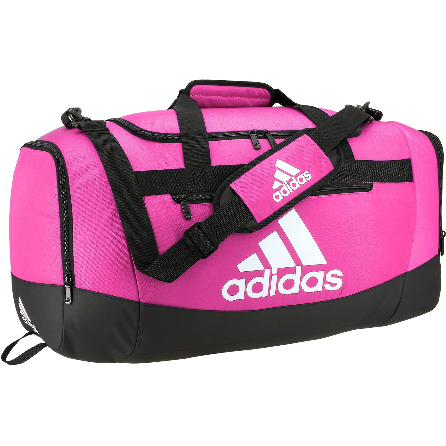 adidas Unisex Defender 4.0 Gym Duffel Bag for Men and Women, Black/White, Small (38L)