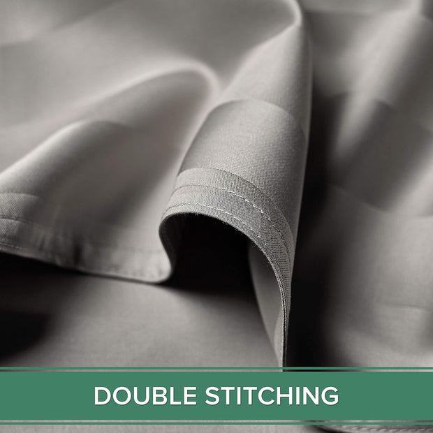 King Sheets by Pure Bamboo, Genuine 100% Organic Viscose Derived from Bamboo Bed Sheet Set, Luxuriously Soft & Cooling, Double Stitching, Lifetime Quality Promise (King, Jacquard Silver)