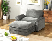 Homall 119" Modular Sectional Sofa, L Shaped Sofa Couch with Reversible Ottoman, DIY Combination Chenille Deep 3-Seat Cloud Couch for Living Room, Apartment (Light Grey, L Shaped Sofa)