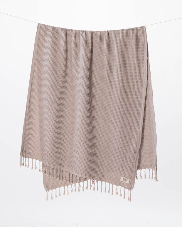 Teema Large Turkish Beach Towel - 100% Turkish Cotton - Sand Free - Fast Drying - Versatile and Multi-Use - The Waffle Weave (Ice)