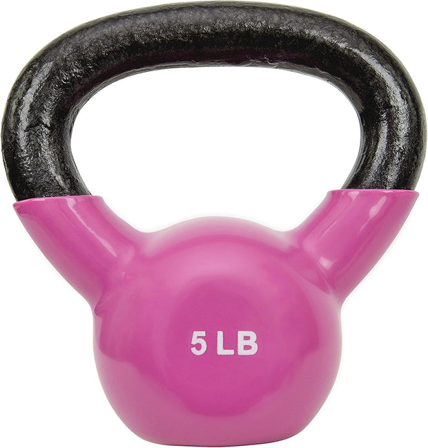 Sunny Health & Fitness Vinyl Coated Kettlebell for Strength Weight Training & Swinging Exercise - In 5, 10, 15, 20, 25 Pound