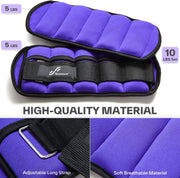 Sportneer Adjustable Ankle Weights 1 Pair 2 4 6 8 10 Lbs Leg Weight Straps for Women Men, Weighted Ankle Weights Set for Gym,Fitness, Workout,Walking, Jogging,1-5 lbs Each Ankle, 1 Pair 2-10 lbs