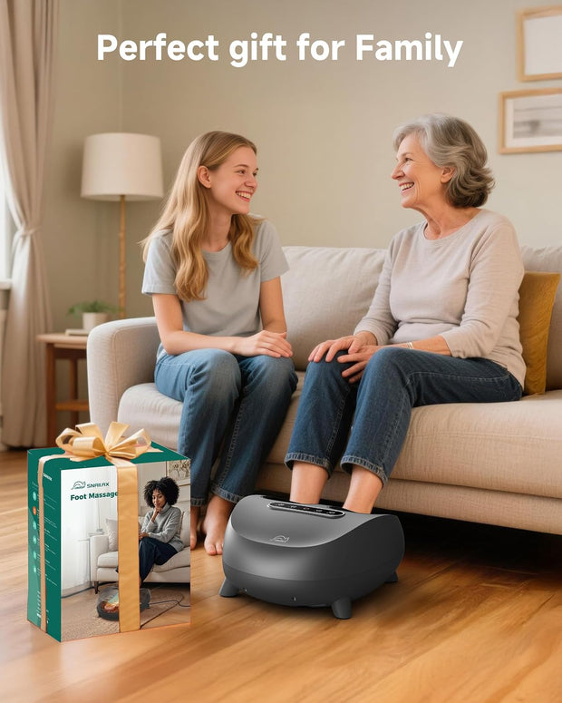Snailax Foot Massager with Heat and Compression, Shiatsu Foot Massager for Neuropathy and Plantar Fasciitis, Deep Kneading, Rolling, Remote Control, Fits up to Size 14, Gifts