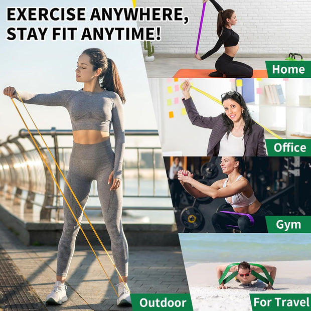 TOPOKO Resistance Bands Set of 5 – Pull Up Assistance Bands for Men & Women, Heavy Duty Workout Bands for Exercise, Strength Training, Stretching, Physical Therapy, Home & Gym