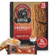 Kodiak Cakes Crunchy Granola Protien Snack Bars, Cookie Butter, High Protein, 100% Whole Grains, 12 boxes with 6 pouches (144 bars)