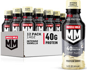 Muscle Milk Pro Advanced Nutrition Protein Shake, Intense Vanilla, 14 Fl Oz Bottle, 12 Pack, 40g Protein, 1g Sugar, 16 Vitamins & Minerals, 6g Fiber, Workout Recovery, Packaging May Vary