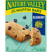 Nature Valley Soft Baked Muffin Bars, Blueberry, Snack Bars, 10 Bars, 12.4 oz