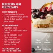 McCormick Blueberry Extract with Other Natural Flavors, Distinctive, Sweet Blueberry Flavor and Aroma for Baking Cookies, Cake, and Muffins, and Beverages Like Lemonade, Mocktails, and Smoothies, 1 fl oz