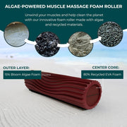 Oceanfoam Tidal Roller - Natural - Muscle Massage Foam Roller for Back Pain & Stretching - Firm and Ergonomic Wide Wave Textured - Yoga, Athletics, & Wellness - Full Size, 20" x 5"