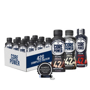 Worldwide Nutrition Bundle Compatible with Fairlife Core Power Elite 42g High Protein Milkshake - Chocolate, Strawberry, Vanilla Protein Shake Ready to Drink - 14 Fl Oz (Pack of 12) & Keychain