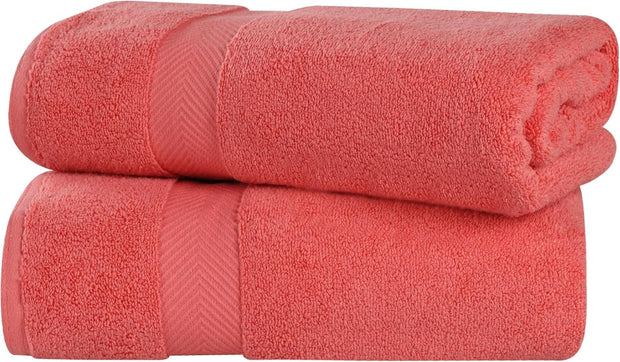 Superior Zero Twist 100% Cotton Bathroom Towels, Super Soft, Fluffy, and Absorbent, Premium Quality 6 Piece Towel Set with 2 Washcloths, 2 Hand Towels, and 2 Bath Towels, Coral