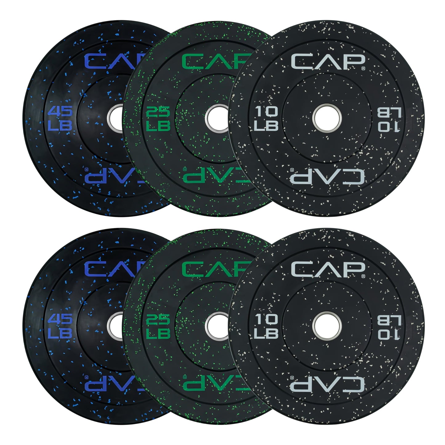 CAP Barbell 2-Inch Olympic Bumper Plate Weight Set | 100-370 lbs | Multiple Options