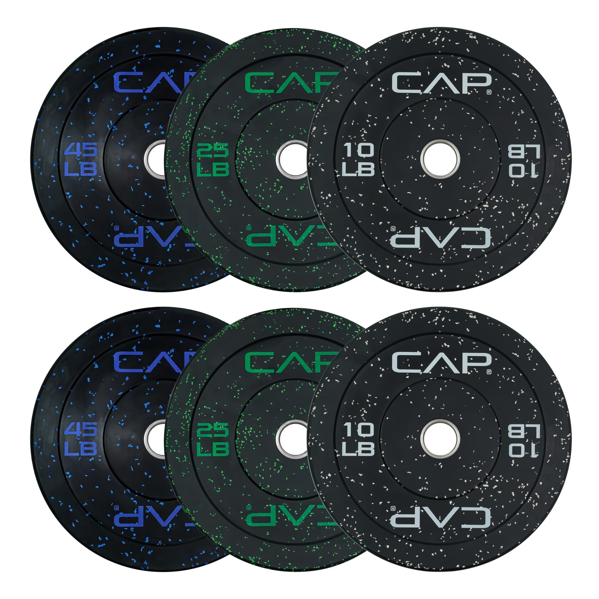 CAP Barbell 2-Inch Olympic Bumper Plate Weight Set | 100-370 lbs | Multiple Options