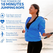 Jump Rope – Speed Jump Rope with Ball Bearings and Adjustable Cable – Jumping Cable for Men, Women, Kids – Ideal for Box, Sports, Cardio, Training – Tangle-Free Jumping and Memory Foam Handle