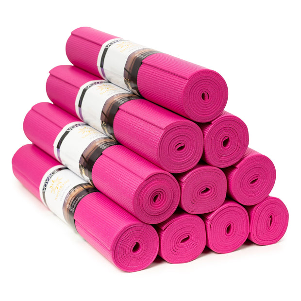 Sunshine Yoga Voyage Yoga Mat, 10 Pack, 72" x 24" Professional Studio and Gym Bulk Yoga Mats, 5mm Thick, Durable, Anti-Tear, Non Slip Fitness and Exercise Mats