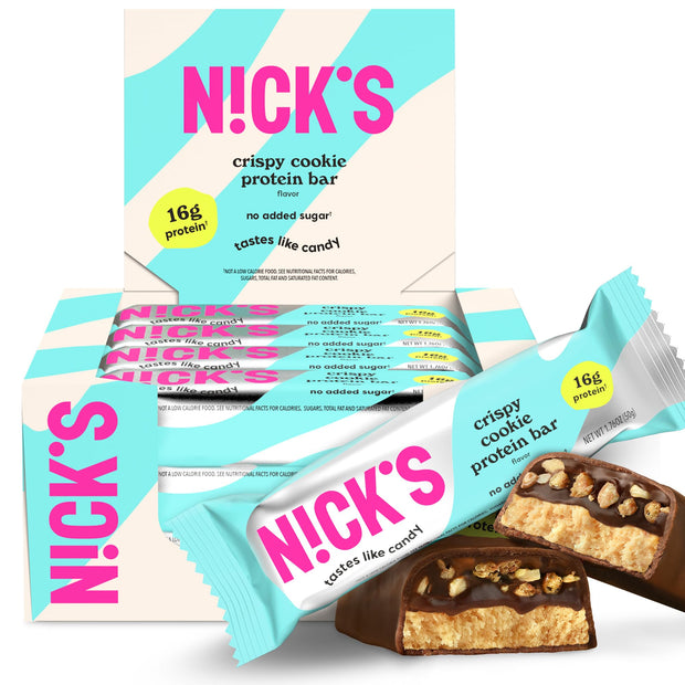 Nick’s Chocolate Caramel Protein Bars – 12-Count Box | High Protein, Low Calories, Low Carbs, Keto Friendly, No Added Sugar