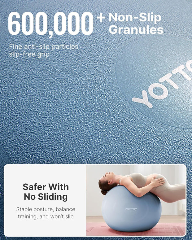 YOTTOY Anti-Burst Exercise Ball for Working Out, Yoga & Pregnancy, Extra Thick Workout Ball for Physical Therapy & Fitness