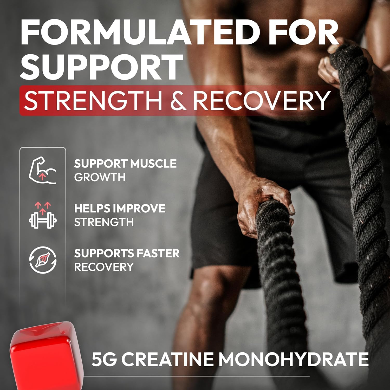 Creatine HCL for Adults 120 Gummies 6200mg - HCL Creatine Advanced Complex with L-Taurine + Vitamin B12 for Men & Women Muscle Strength & Builder, Energy Boost, Pre-Workout & Recovery Supplement