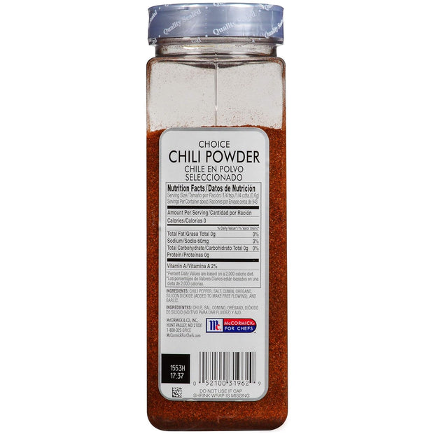 McCormick Culinary Choice Chili Powder, 6 lb - One 6 Pound Container of Bulk Chili Powder, Great for Mexican Dishes Like Stews and Sauces