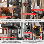 Smith Machine with Cable Crossover System, Multi-Function Squat Rack Power Cage for Home Gym, Power Rack and Packages Weight Sets