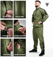 RDX Sauna Suit Full Body Heat Sweat Suit, REACH OEKO TEX 100 CERTIFIED, Anti Rip Long Sleeve Tracksuit Top Bottom
