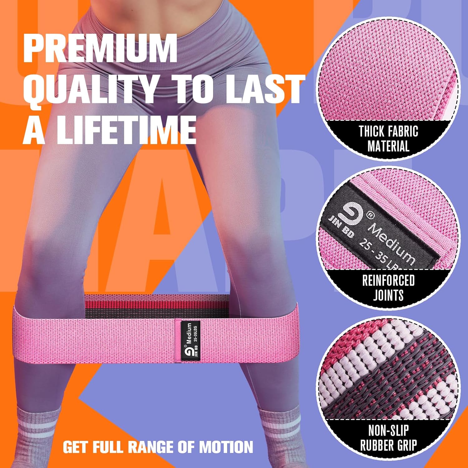 Fabric Resistance Bands, Hip and Leg Shaping Bands, Elastic Bands of Different Levels, Suitable for Both Men and Women for Yoga, Rehabilitation, Pilates, Fitness and Home Workouts