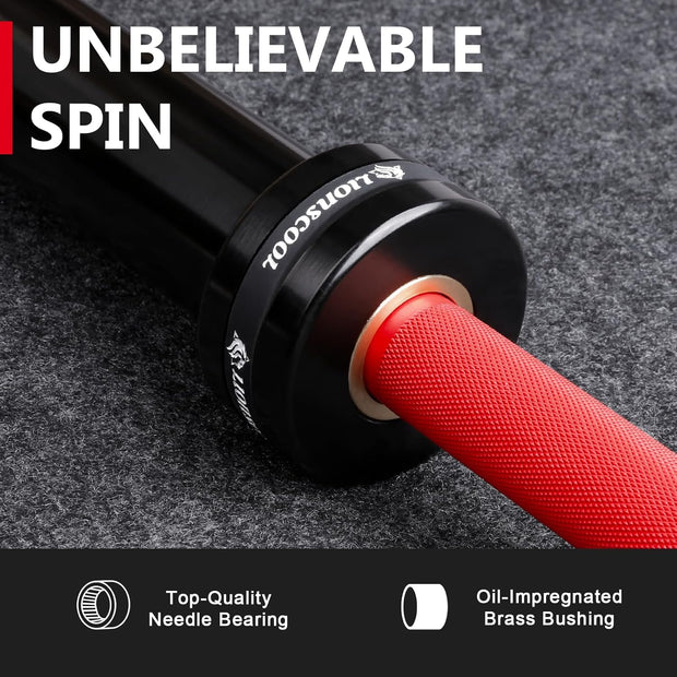 LIONSCOOL 7FT Olympic Barbell for Weightlifting, Power Lifting, 2 Inch Strength Training Bar for Squats, Deadlifts, Presses, Rows, Curls - 700lbs/1000lbs/1500lbs Capacity