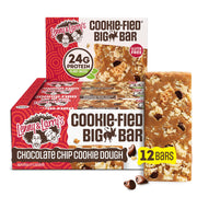 Lenny & Larry's Cookie-fied BIG BAR – Peanut Butter Chocolate Chip Vegan Protein Bars 12x90g – Healthy Snacks, 24g Plant Protein & 10g Prebiotic Fiber – Gluten free Power Bar, Keto Friendly & Vegan