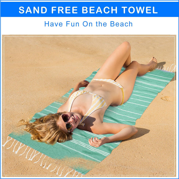 Turkish Beach Towel 6 Pack Beach Towels 36"x71" Beach Towel Oversized Sand Free Turkish Towel Quick Dry Bath Towels Teal