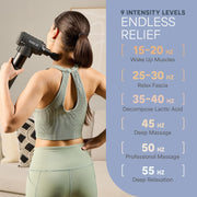 LifePro Sonic LX Athletic Heated Massage Gun – Deep Tissue Portable Massager for Muscle Recovery - 9 Speed & 10 Heads Massage Gun - Rechargeable Percussion Massager for Athletes & Sports Enthusiasts