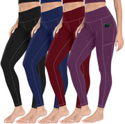 MIRITY High Waist Yoga Leggings with Pockets for Women - Buttery Soft Workout Stretchy Yoga Pants Pack of 4