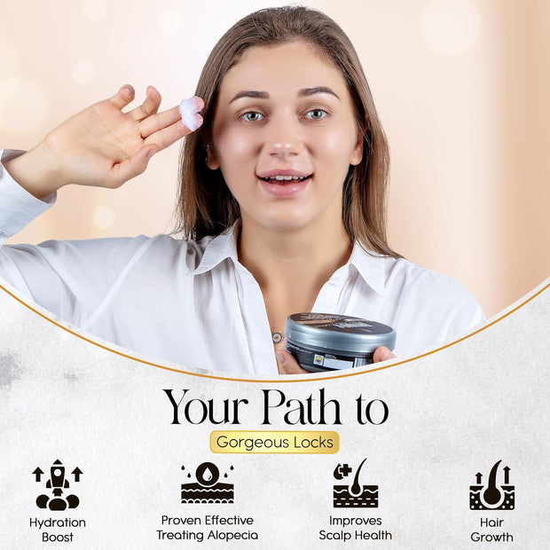 Nativo's Hair Styling Cream and Regrowth Treatment For Men and Women - Hair Thickening Mask with Bee Honey & Trichogen - Tames & Strengthens, Dry, Frizzy, Curly Hair, Paraben-Free (160g)