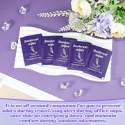 Travel Deodorant Wipes Individually Wrapped,Body Wipes to Clean Skin for Women Men（Lavender,pack of 100)