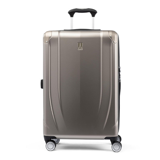 Travelpro Pathways 3 Hardside Expandable Luggage, 8 Spinner Wheels, Lightweight Hard Shell Suitcase, Cloud Grey, Checked Medium 25 Inch