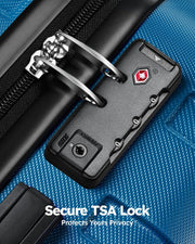 Suitour Luggage 3 Piece Sets Hard Shell Luggage Set with Spinner Wheels, TSA Lock, 20 24 28 inch Travel Suitcase Sets, Cerulean Blue