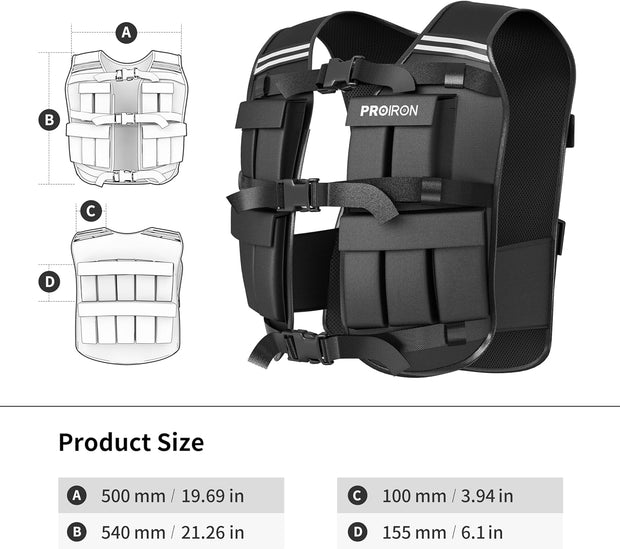 PROIRON Weighted Vest Men 22LB/44LB Adjustable Tactical Weight Vest for Walking Men Strength Training Weight Vests Running Workout