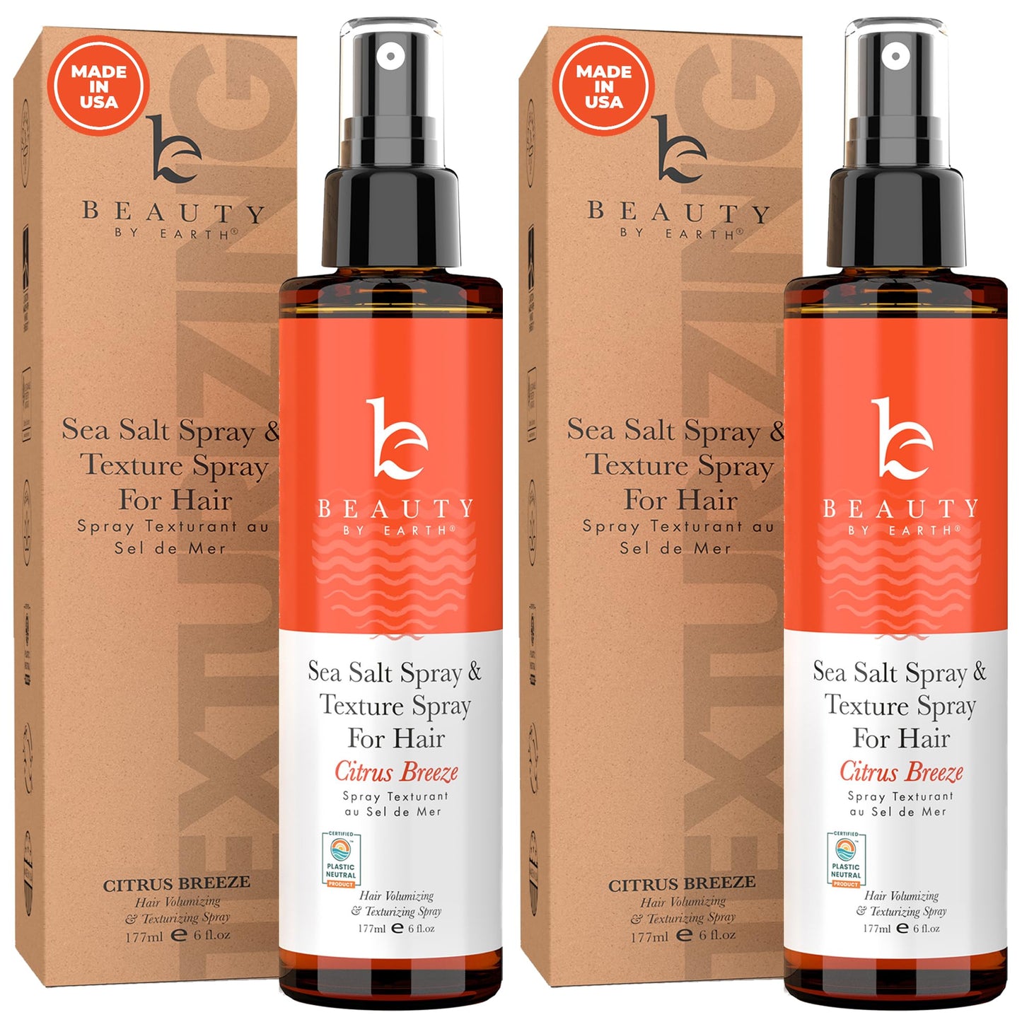 Beauty by Earth Sea Salt Spray for Textured Beach Waves & Volume - USA Made with Organic Ingredients, Texturing & Volumizing Spray for Fine Hair for Men & Women
