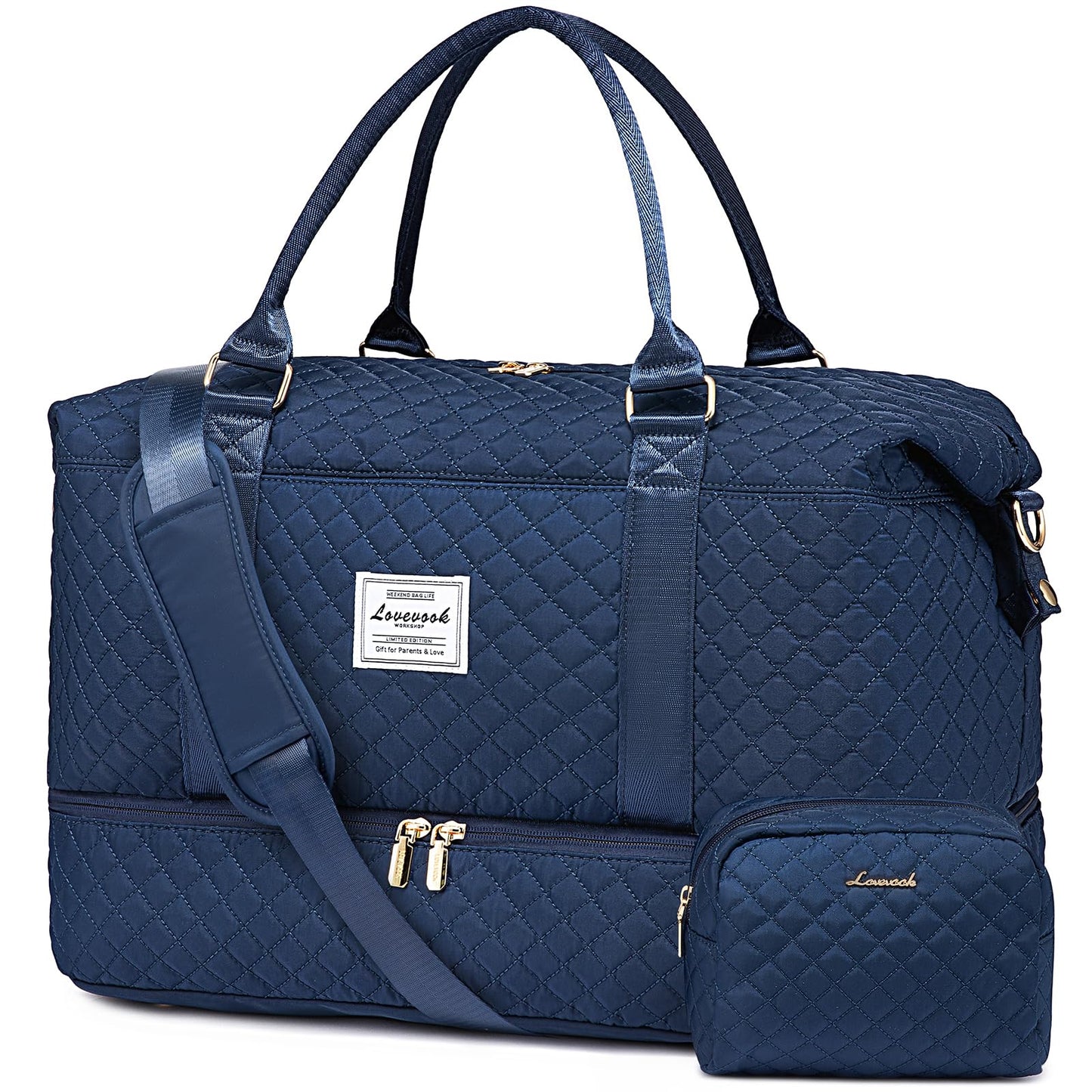 LOVEVOOK Travel Duffle Bag,Weekender Bags for Women with Shoe Compartment，Carry on Overnight Bag with Toiletry Bag,Gym Duffel Bag with Wet Pocket, Hospital Bags for Labor and Delivery