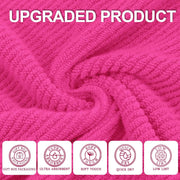 VOOVA & MOVAS Bathroom Hand Towels Set of 4, Large 18"x28" - 100% Cotton | Quick Dry | Light Weight | Thick | Soft | Absorption, Luxury Hand Towels for Showering, Hot Pink Bathroom Decor